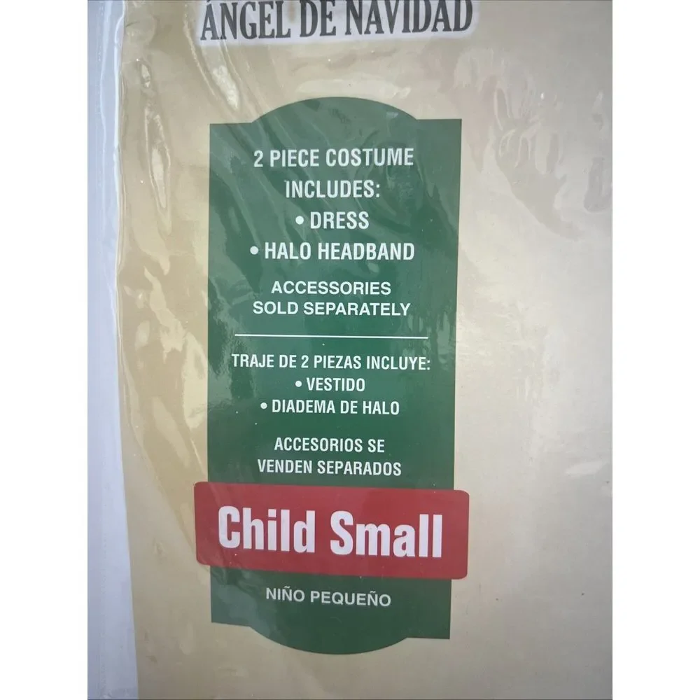 Christmas Angel Child Small 4-6 Star Mesh Bell Sleeves‎ Wings Costume